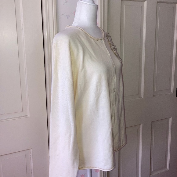 Cardigan with Large Flower Embellishment - Picture 4 of 9